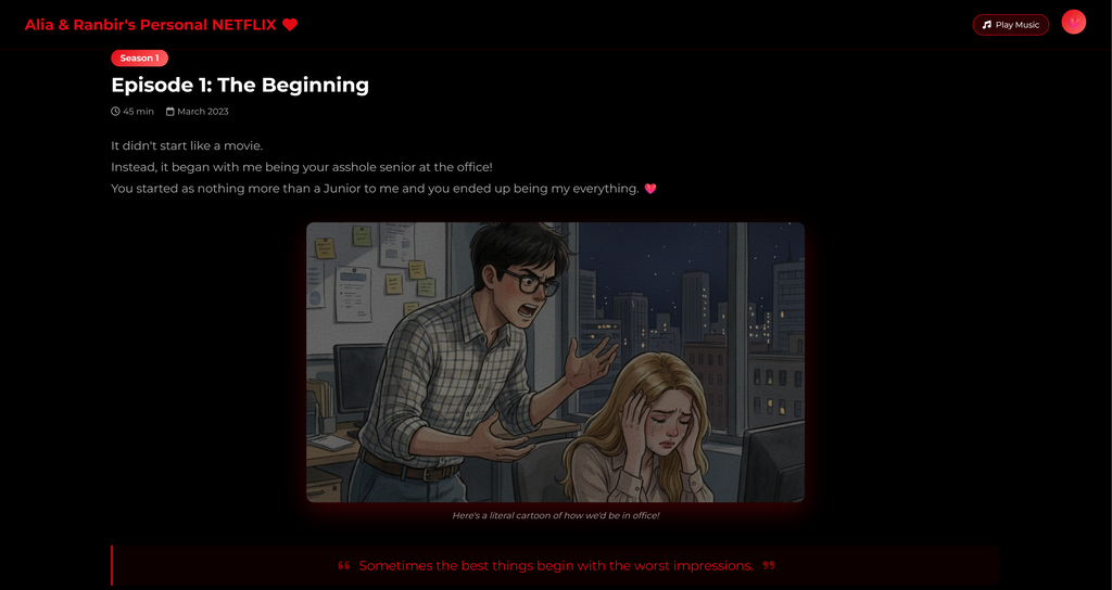 Netflix Themed Custom Website