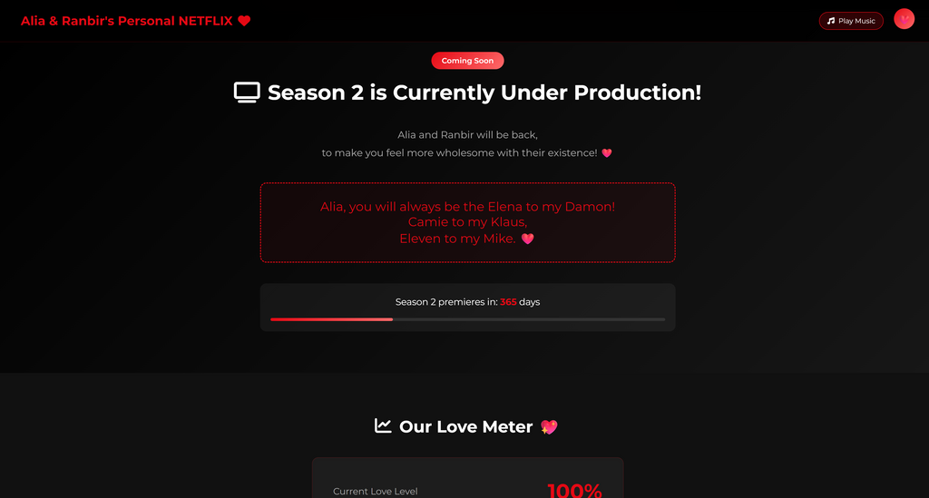 Netflix Themed Custom Website